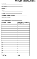 Marking Template - Juniors