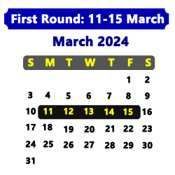 SAMF Challenge 1st round calender 11-15 March 2024