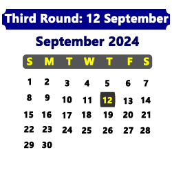 SAMF Challenge 3rd round calender 12 September 2024